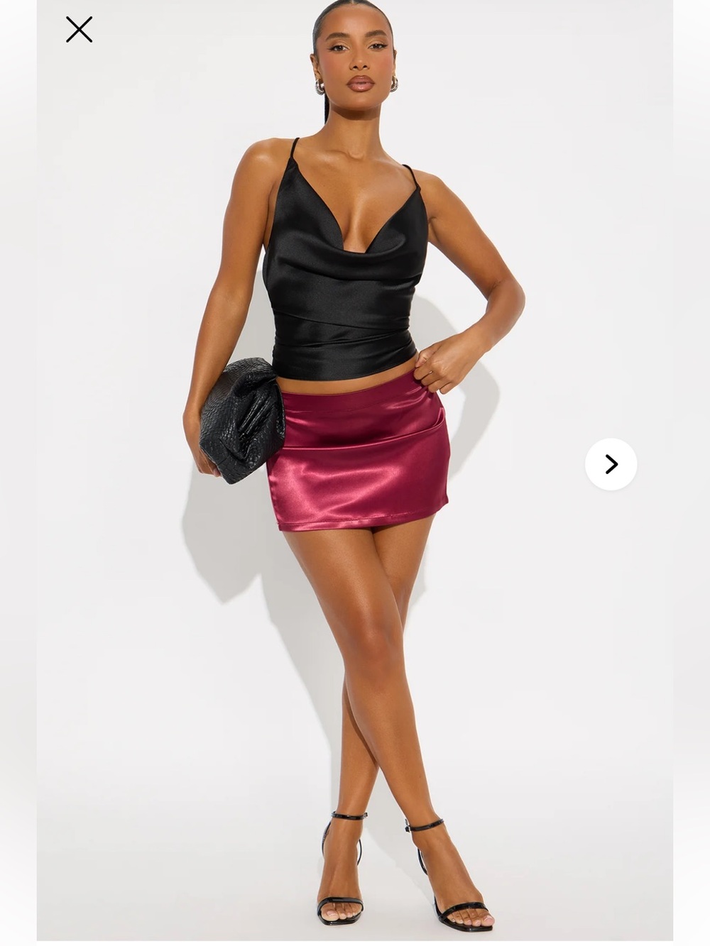Satin Like Mini Skirt in Berry - Women Skirts Sz XL nwt